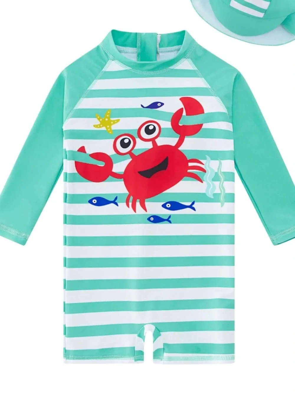 NWOT Kids' Mint Green Crab Rash Guard Swim Suit - 6-12 Months